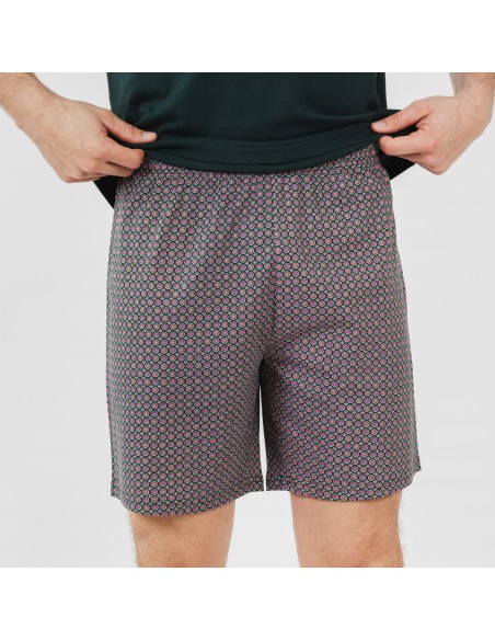 Pijama corto algodón hombre Canes verde