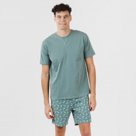 Pijama corto algodón hombre Flip verde pijamas-cortos-hombre