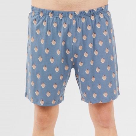 Pijama corto algodón hombre Nassiri azul