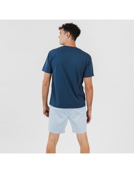 Pijama corto algodón hombre Timon azul Pijama corto algodón hombre Timon azul