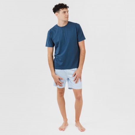 Pijama corto algodón hombre Timon azul