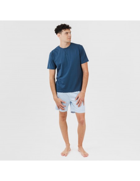 Pijama corto algodón hombre Timon azul pijamas-cortos-hombre