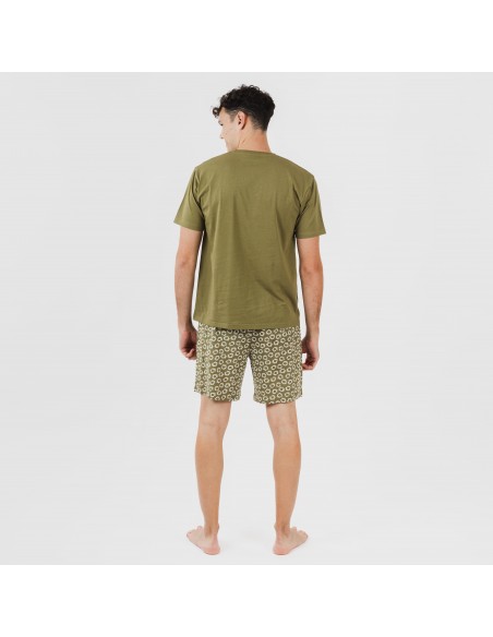 Pijama corto algodón hombre Khalil verde Pijama corto algodón hombre Khalil verde