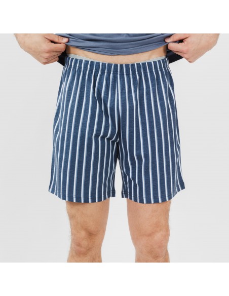 Pijama corto algodón hombre Eliot índigo Pijama corto algodón hombre Eliot índigo