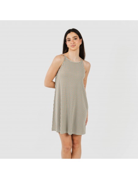 Vestido corto tirantes crepe Tamila arena Vestido corto tirantes crepe Tamila arena