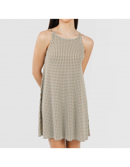 Vestido corto tirantes crepe Tamila arena Vestido corto tirantes crepe Tamila arena