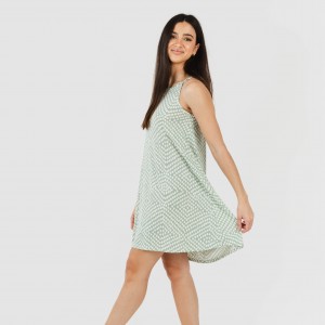 Vestido corto tirantes crepe Columbus verde tiffany 2