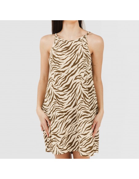 Vestido corto tirantes crepe Print verde caceria Vestido corto tirantes crepe Print verde caceria