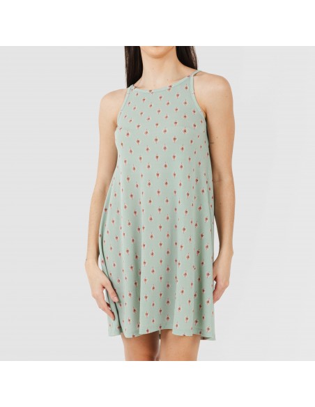 Vestido corto tirantes crepe Alessia verde Vestido corto tirantes crepe Alessia verde