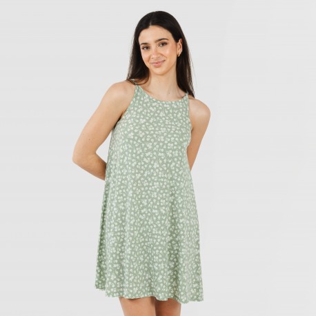 Vestido corto tirantes crepe Oniris verde caceria vestidos-y-blusones-mujer