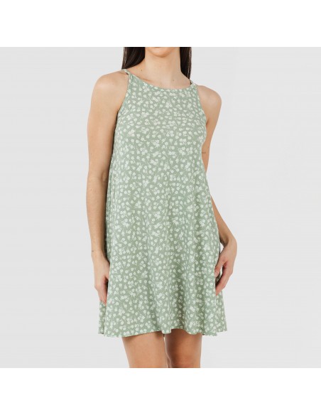 Vestido corto tirantes crepe Oniris verde caceria Vestido corto tirantes crepe Oniris verde caceria