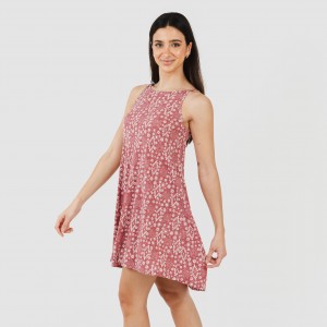 Vestido corto tirantes crepe Piluca malva rosa 2