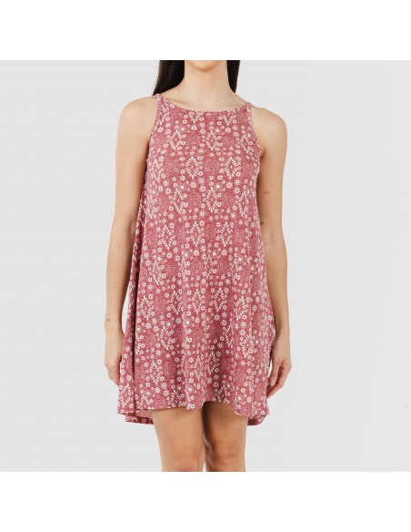 Vestido corto tirantes crepe Piluca malva rosa Vestido corto tirantes crepe Piluca malva rosa