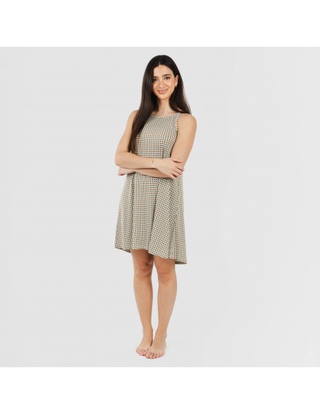 Vestido corto tirantes crepe Tamila arena Vestido corto tirantes crepe Tamila arena