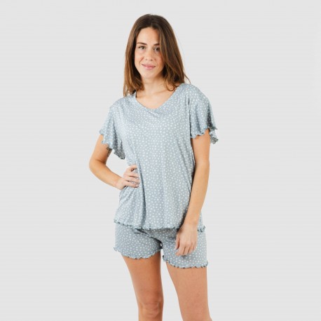 Pijama manga corta mujer soft Anita indigo