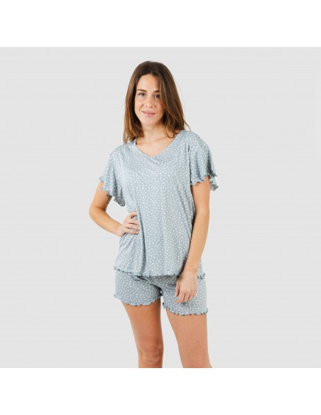 Pijama manga corta mujer soft Anita indigo Pijama manga corta mujer soft Anita indigo