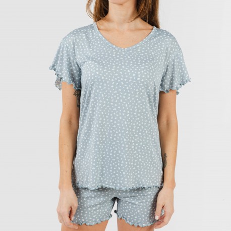 Pijama manga corta mujer soft Anita indigo