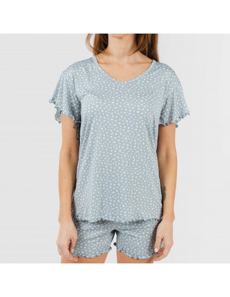 Pijama manga corta mujer soft Anita indigo Pijama manga corta mujer soft Anita indigo