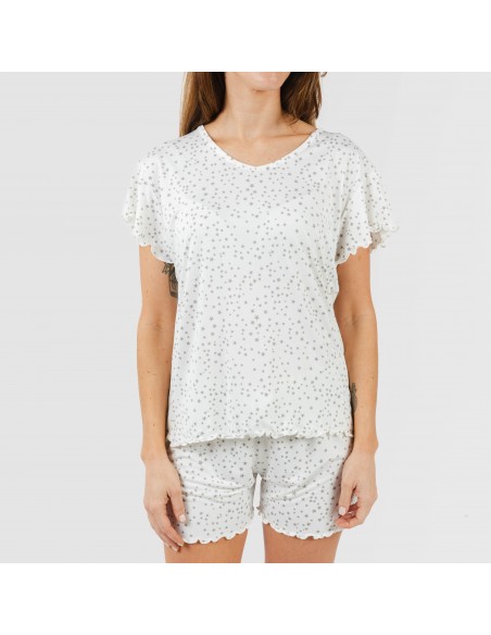 Pijama manga corta mujer soft Universo perla Pijama manga corta mujer soft Universo perla