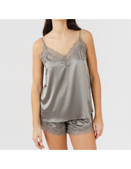Pijama tirantes mujer satén Friday liso Pijama tirantes mujer satén Friday liso
