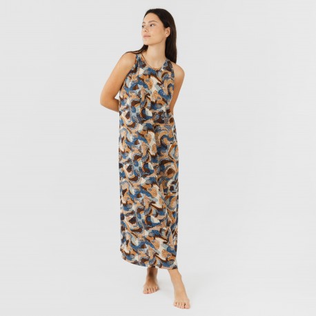 Vestido largo tirantes crepe Uliena