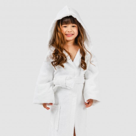 Albornoz liso Blanco 450gr Niños