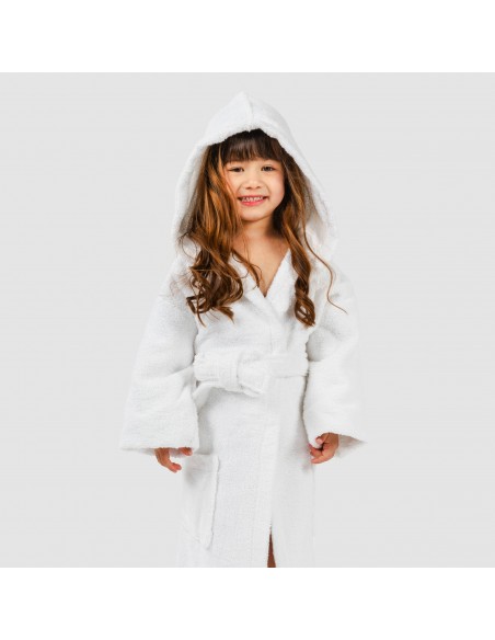 Albornoz liso Blanco 450gr Niños
