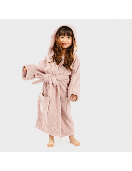 Albornoz liso rosa palo 450gr Niños Albornoz liso rosa palo 450gr Niños