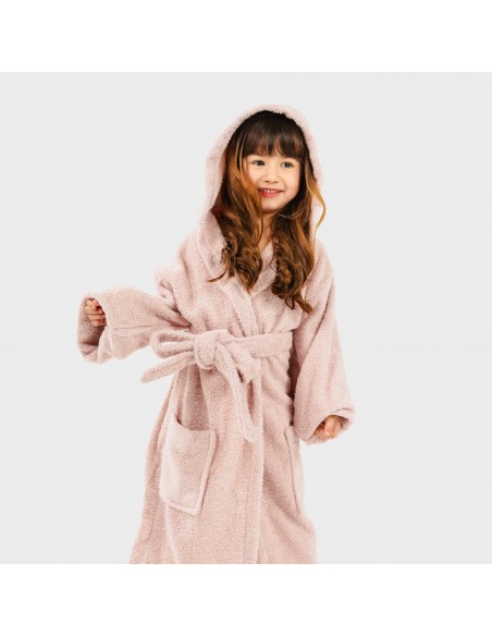 Albornoz liso rosa palo 450gr Niños Albornoz liso rosa palo 450gr Niños