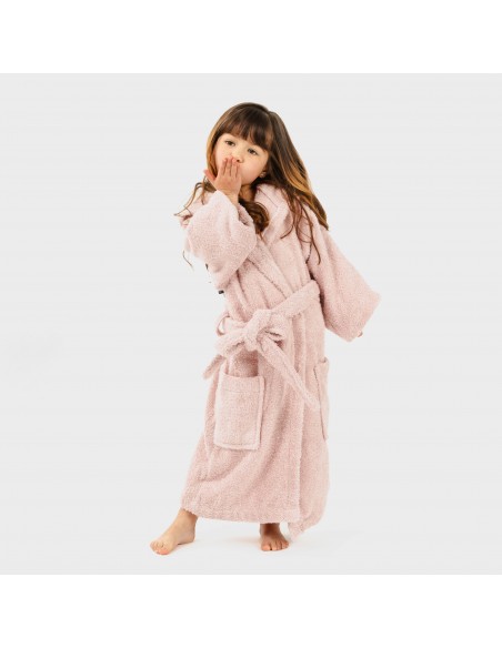 Albornoz liso rosa palo 450gr Niños Albornoz liso rosa palo 450gr Niños