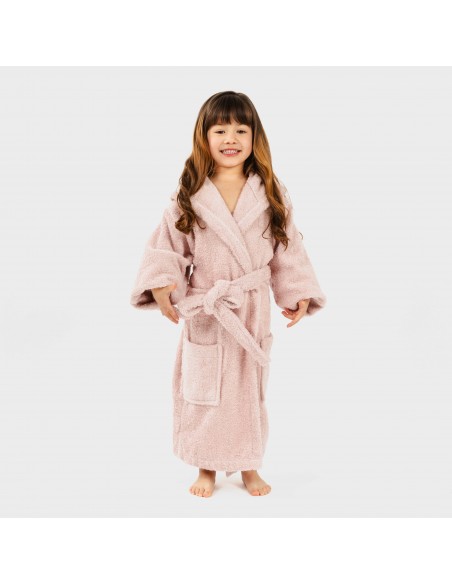 Albornoz liso rosa palo 450gr Niños Albornoz liso rosa palo 450gr Niños