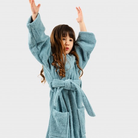 Albornoz liso agua marina 450gr Niños