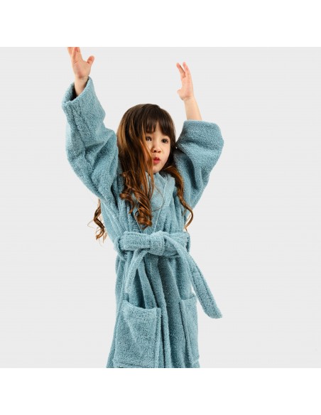 Albornoz liso agua marina 450gr Niños Albornoz liso agua marina 450gr Niños