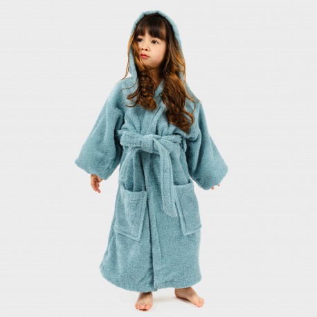 Albornoz liso agua marina 450gr Niños