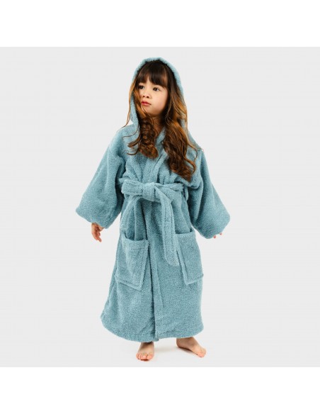 Albornoz liso agua marina 450gr Niños Albornoz liso agua marina 450gr Niños