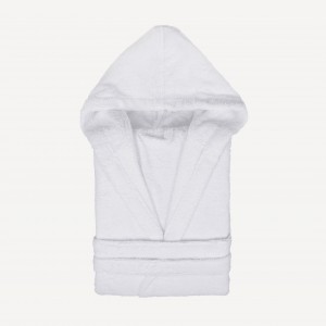 Albornoz capucha blanco 450gr Unisex