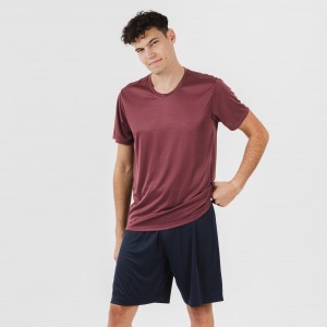 Conjunto deportivo corto tecnico hombre burdeos marino 2