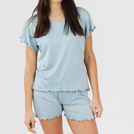 Pijama manga corta mujer soft liso