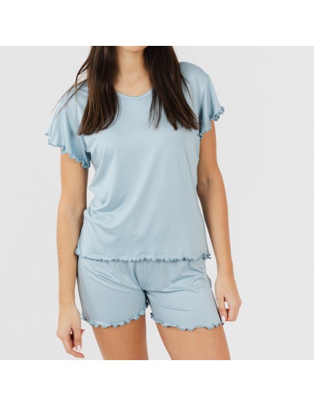 Pijama manga corta mujer soft liso Pijama manga corta mujer soft liso