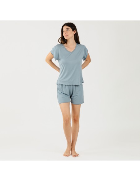 Pijama manga corta mujer soft liso Pijama manga corta mujer soft liso