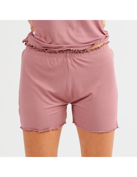 Pijama manga corta mujer soft liso Pijama manga corta mujer soft liso