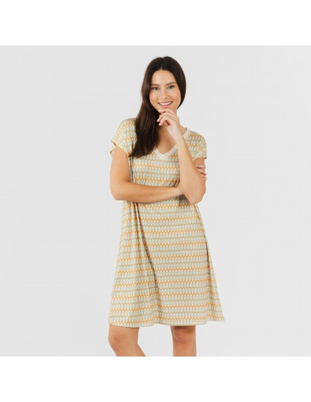 Vestido corto manga fluida soft Minty arena