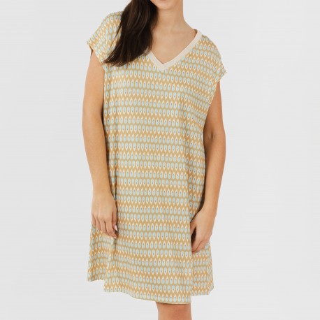 Vestido corto manga fluida soft Minty arena