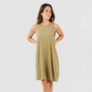 Vestido corto tirantes viscosa liso