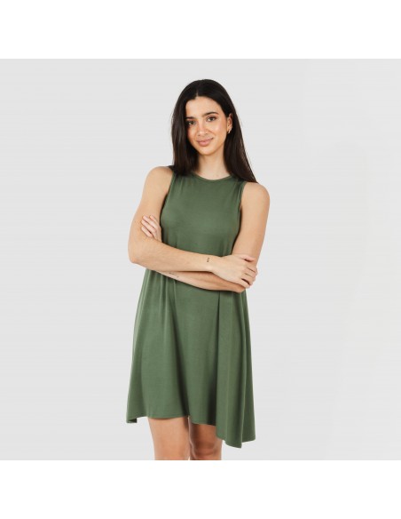 Vestido corto tirantes viscosa liso Vestido corto tirantes viscosa liso