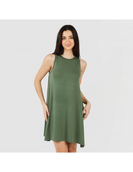 Vestido corto tirantes viscosa liso Vestido corto tirantes viscosa liso