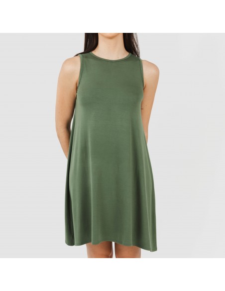 Vestido corto tirantes viscosa liso Vestido corto tirantes viscosa liso