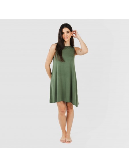 Vestido corto tirantes viscosa liso Vestido corto tirantes viscosa liso