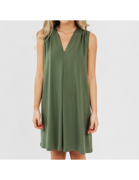 Vestido corto crepe liso Vestido corto crepe liso