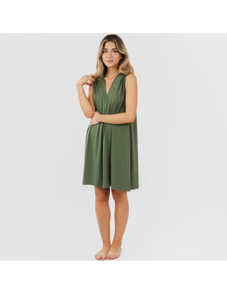 Vestido corto crepe liso Vestido corto crepe liso